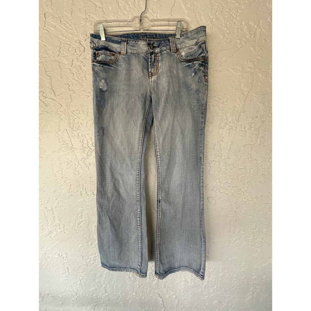American Eagle Light Wash Distressed Bootcut Jeans - Size 10
